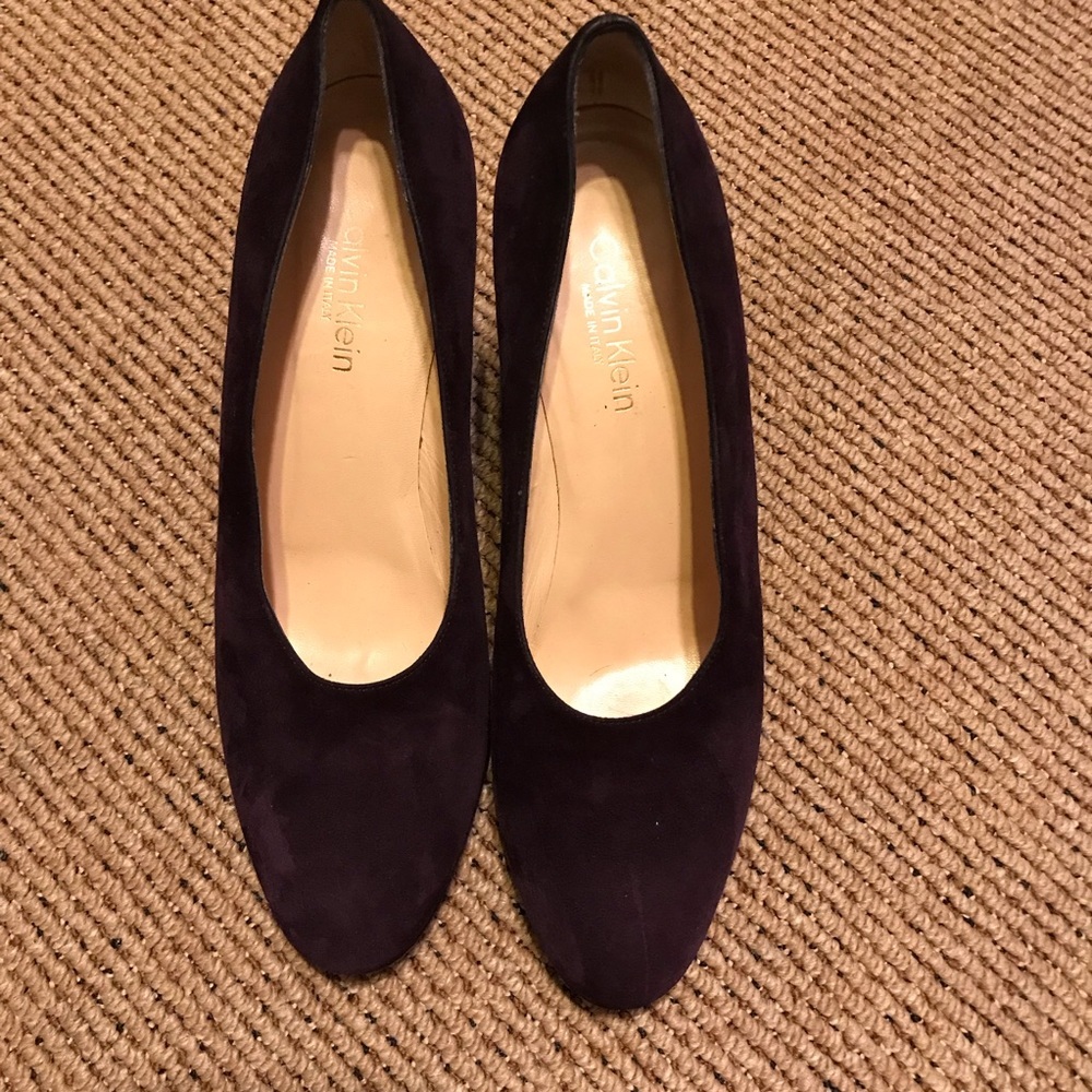 Calvin Klein Suede Wedge Pumps